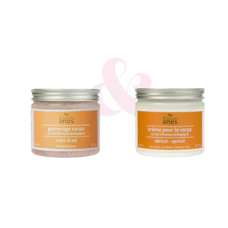 Duo Gommage et Cr&egrave;me Corps Abricot Lait d'&Acirc;nesse